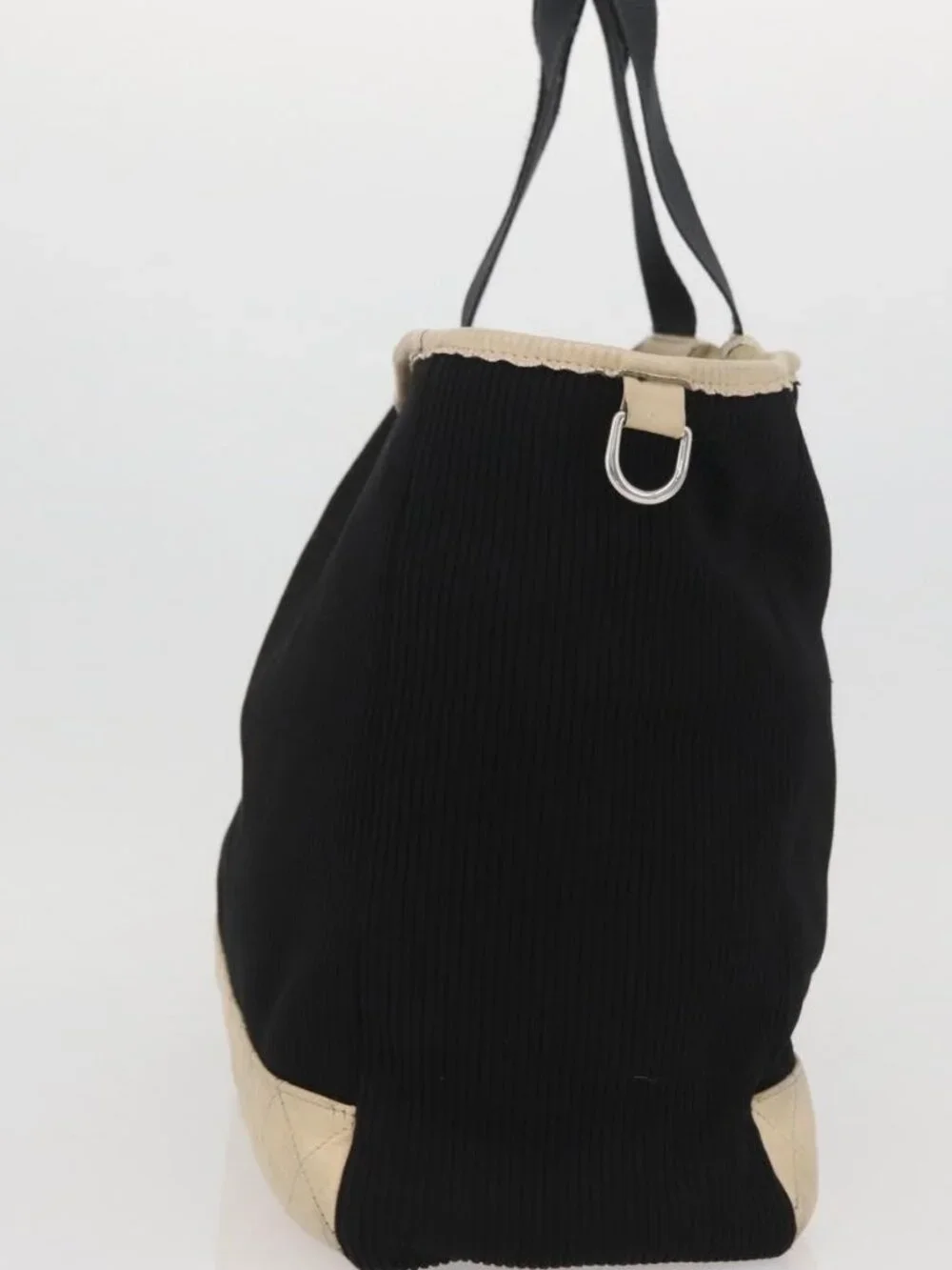 CHANEL Sports Hand Bag Canvas Black Silver CC Auth mr2244
